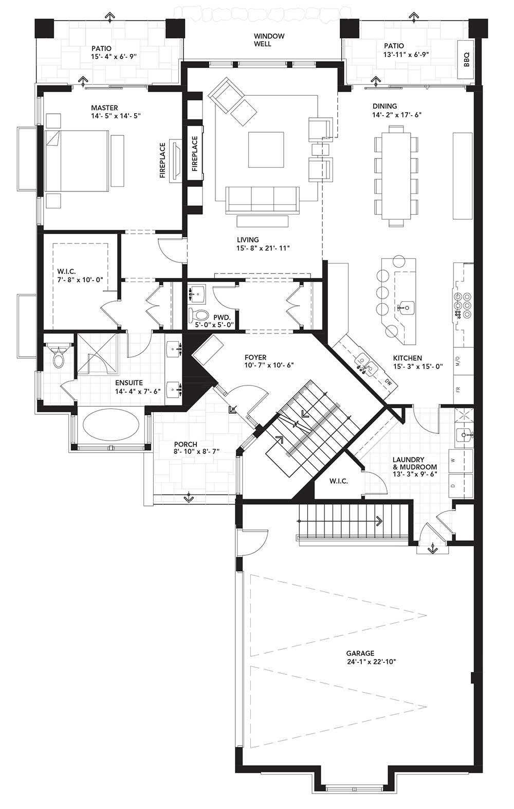 Main Floor Plan - Left Unit